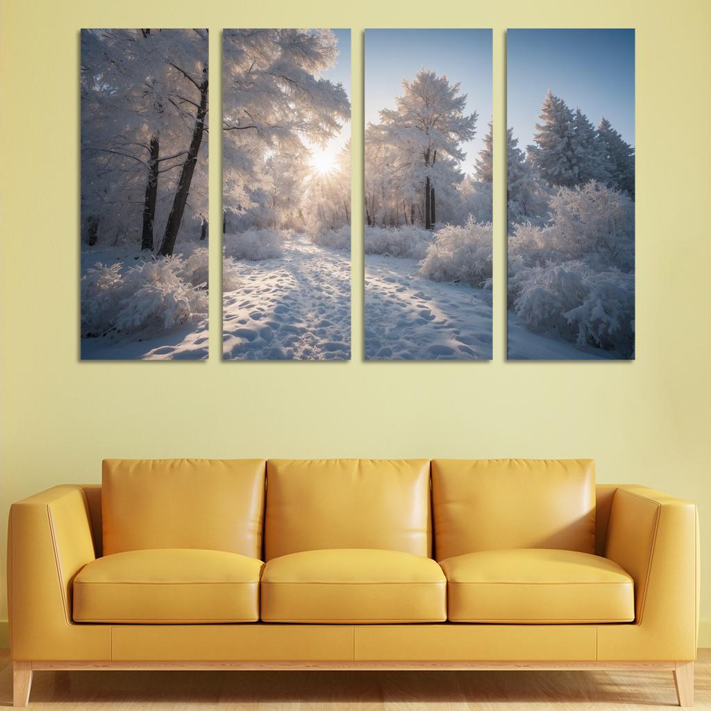 The Radiance Of Snowy Winter Landscapes Oil Paintings Frame
