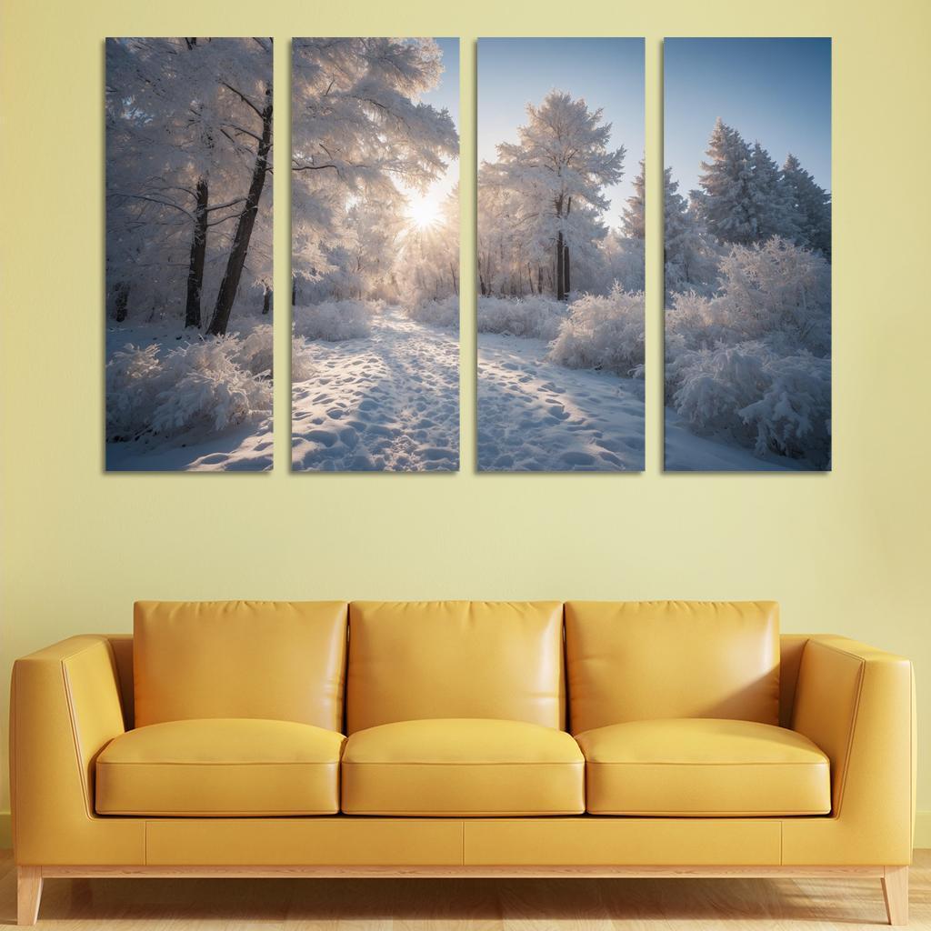 The Radiance Of Snowy Winter Landscapes Oil Paintings Frame