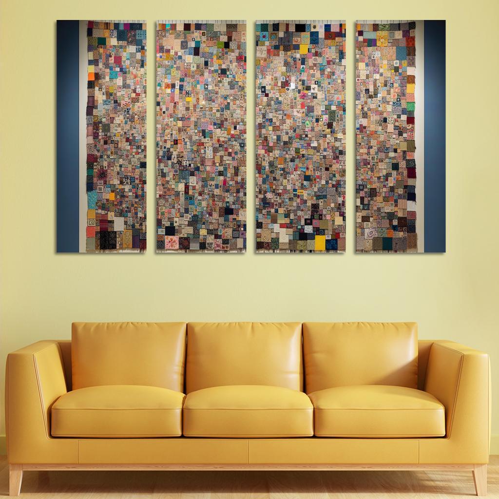 Human Threads The Fabric of Interconnectedness 4 Piece HD Modern Canvas Panels-Original Frame