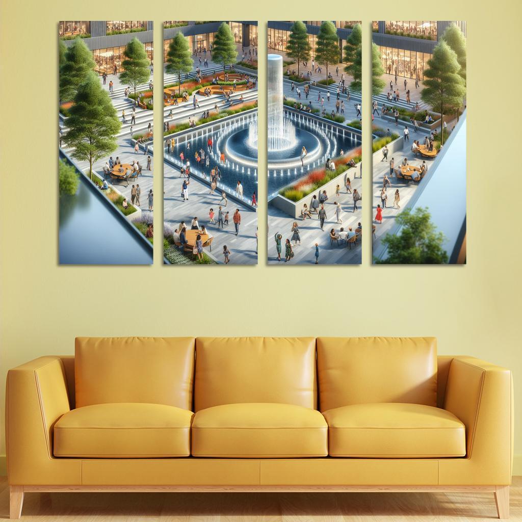 Dynamic Urban Water Features Custom Paintings Frame