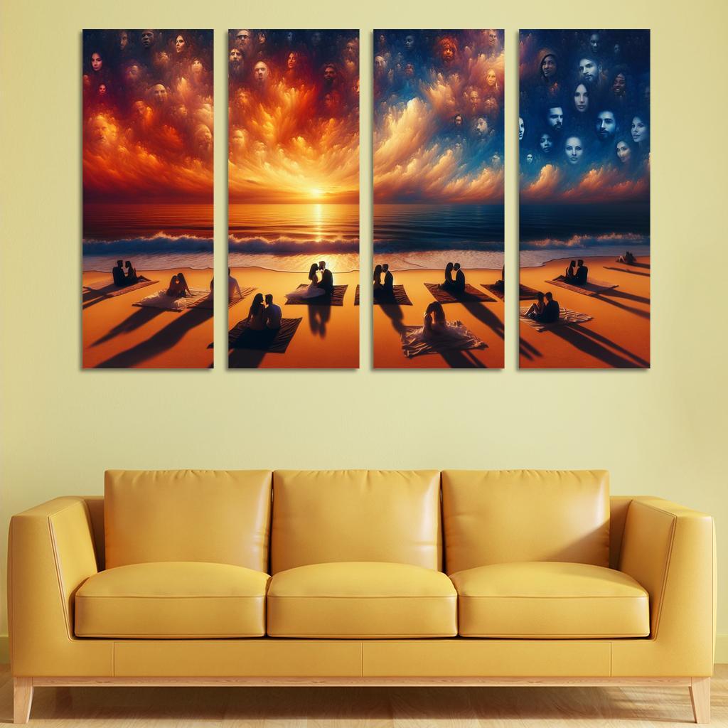 Sunset Oasis Romantic Getaway Art Trends