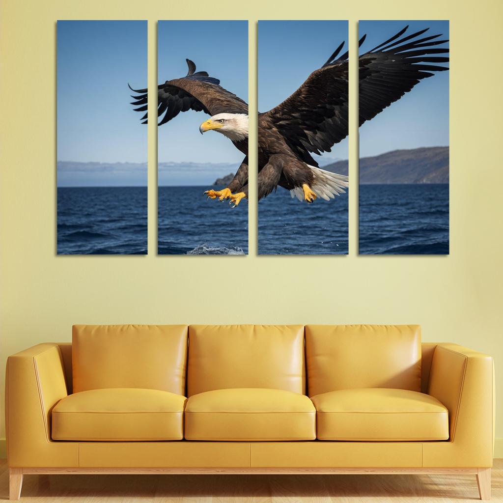 The Majestic Steller's Sea Eagle By The Sea Framed Paintings