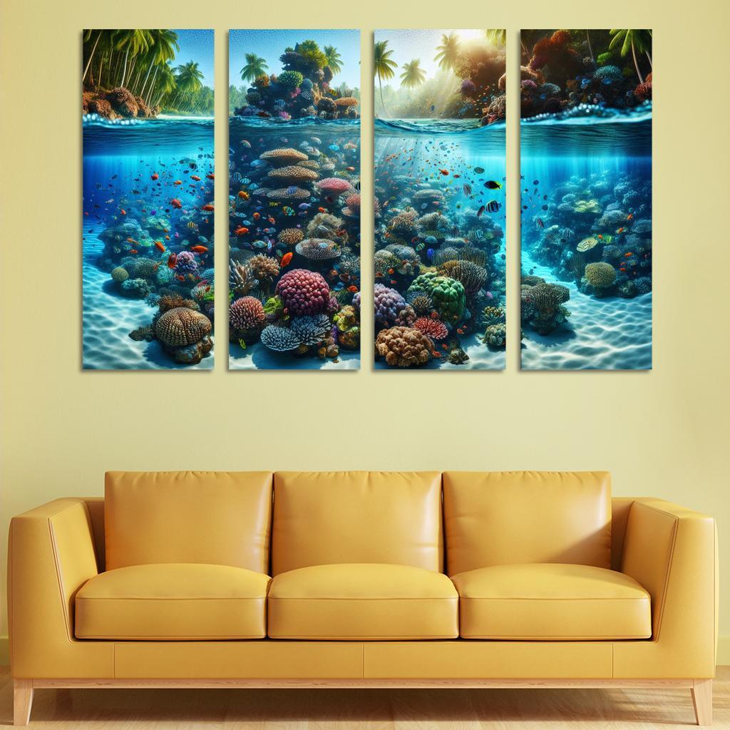 Coral Reef Escape An Underwater Wonderland Canvas Paintings Frame