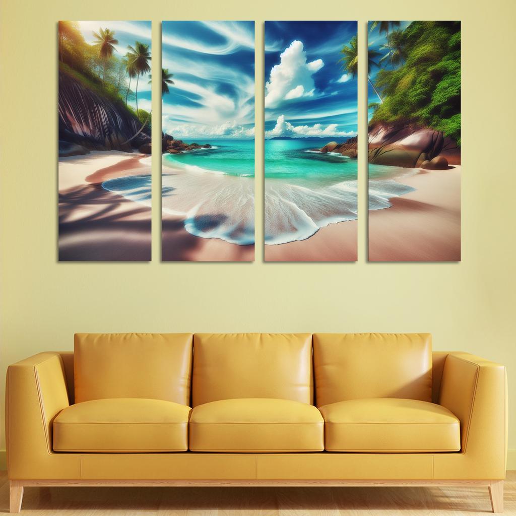 Tranquil Shores A Secluded Retreat Custom Paintings Frame