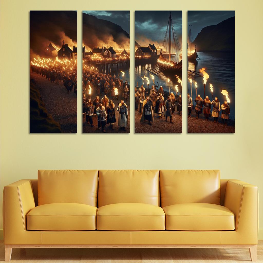 Up Helly Aa Canvas Paintings Frame