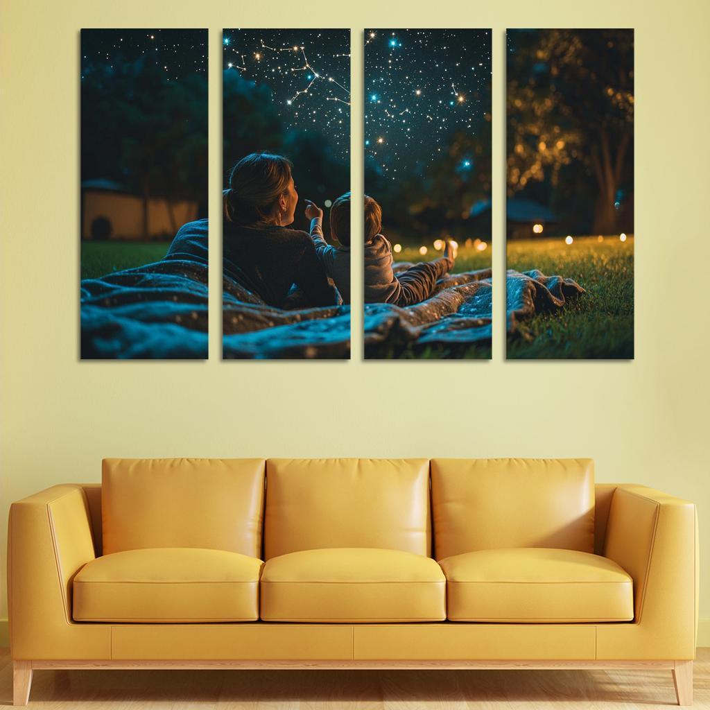 Starlit Moments A Mothers Nighttime Love Custom Paintings Frame
