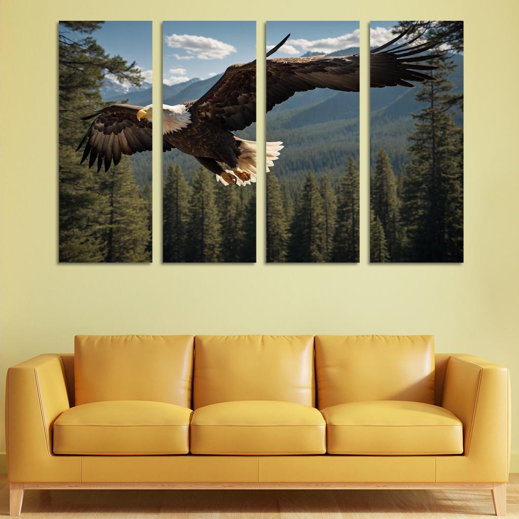 The Majestic Bald Eagle Symbol Of Freedom Canvas Paintings Frame