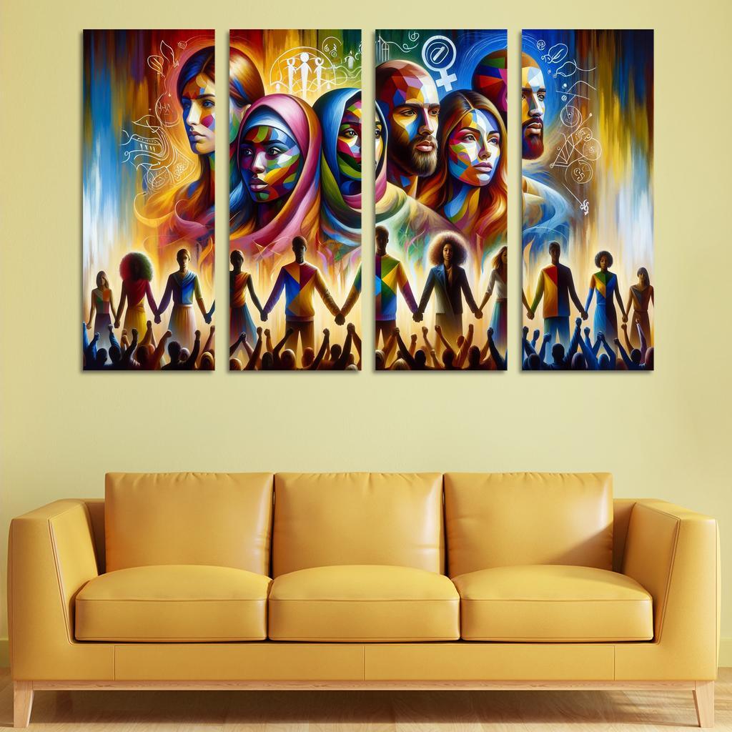Echoes Of Equality Gender Justice Through Art Multi-panel Paintings