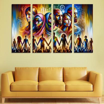 Echoes Of Equality Gender Justice Through Art Multi-panel Paintings