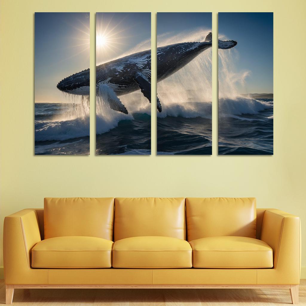 The Captivating Humpback Whale Ocean's Serenade Oil Paintings Frame