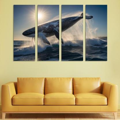 The Captivating Humpback Whale Ocean's Serenade Oil Paintings Frame