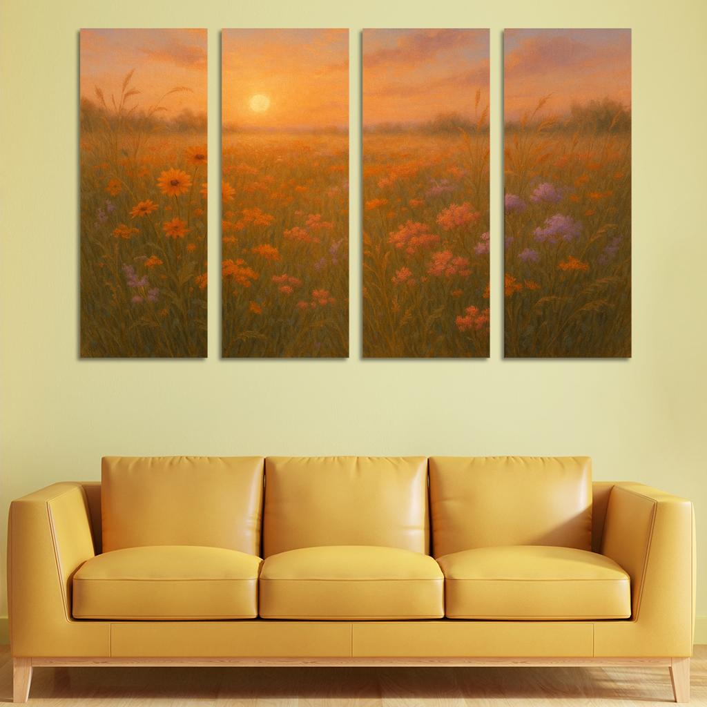Sunset Meadow Harmony Art Trends