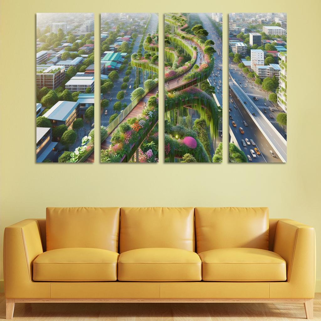 Elevated Green Walkways Custom Paintings Frame