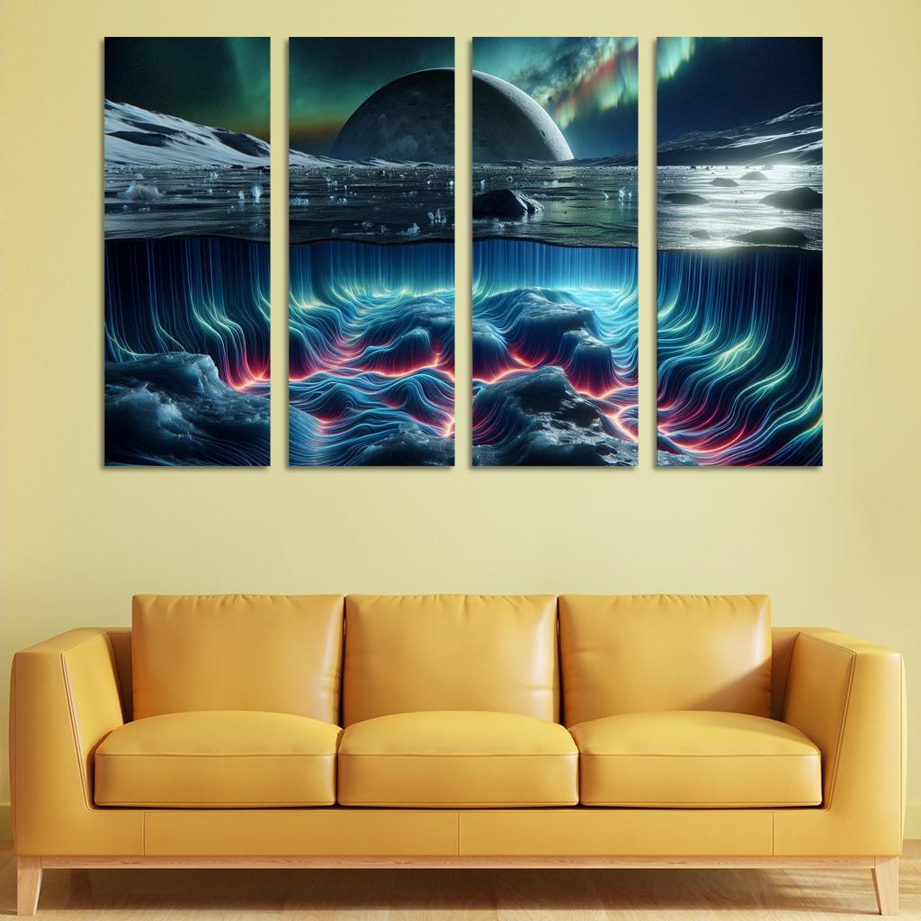 Exploring The Moon's Hidden Ocean Abstract Paintings Frame