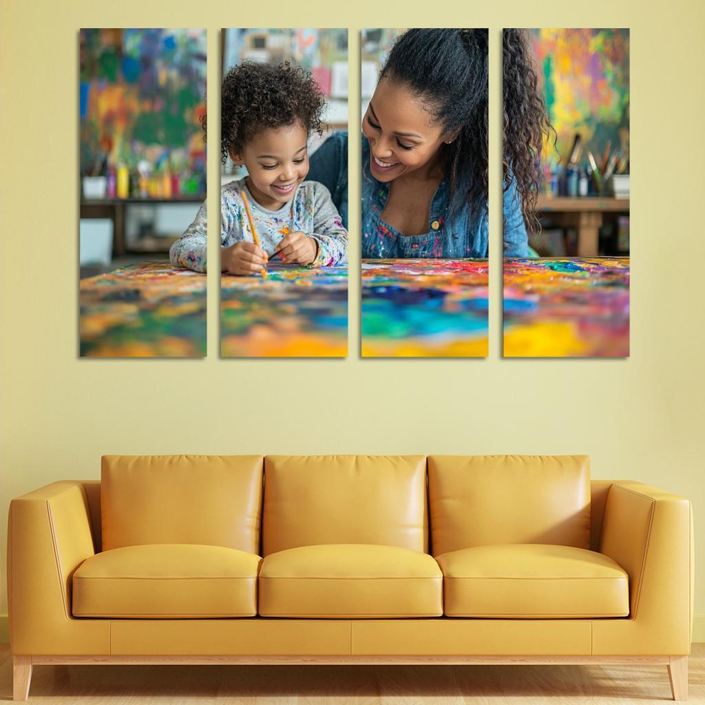 A Canvas Of Love A Mothers Artistic Spirit Canvas Paintings Frame