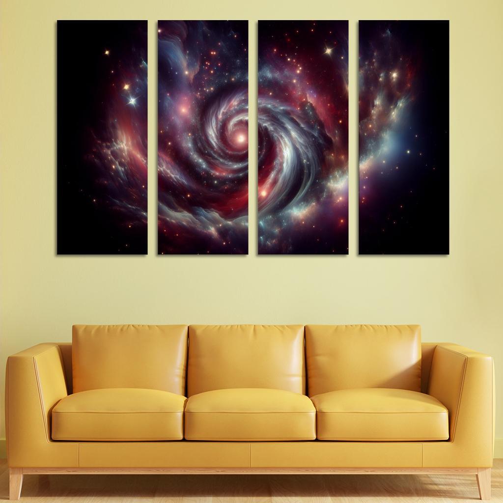 The Curious Case of Dark Matter Halos 4 Piece HD Modern Canvas Panels-Original Frame