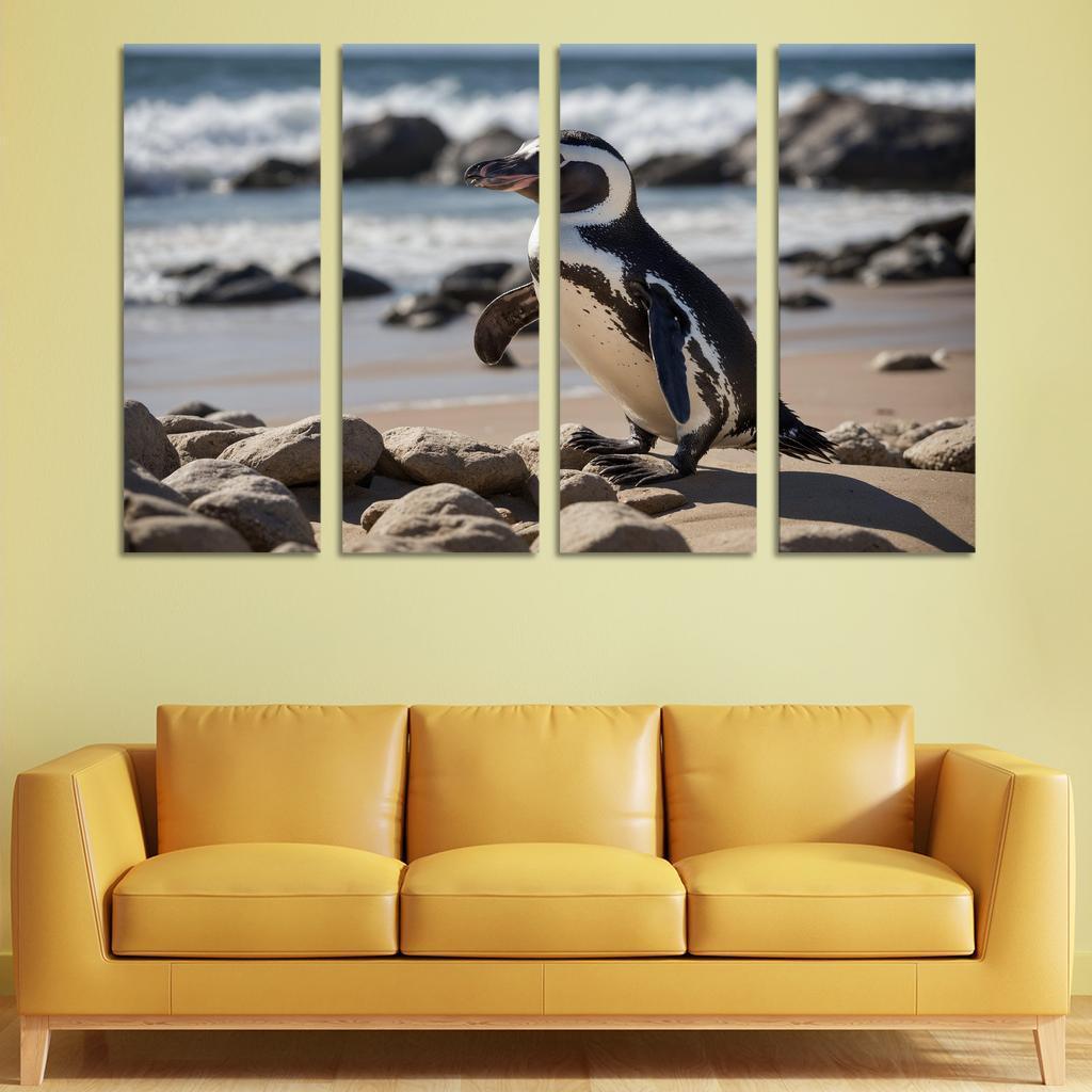 The Magnificent African Penguin The Black-footed Wonder Oil Paintings Frame