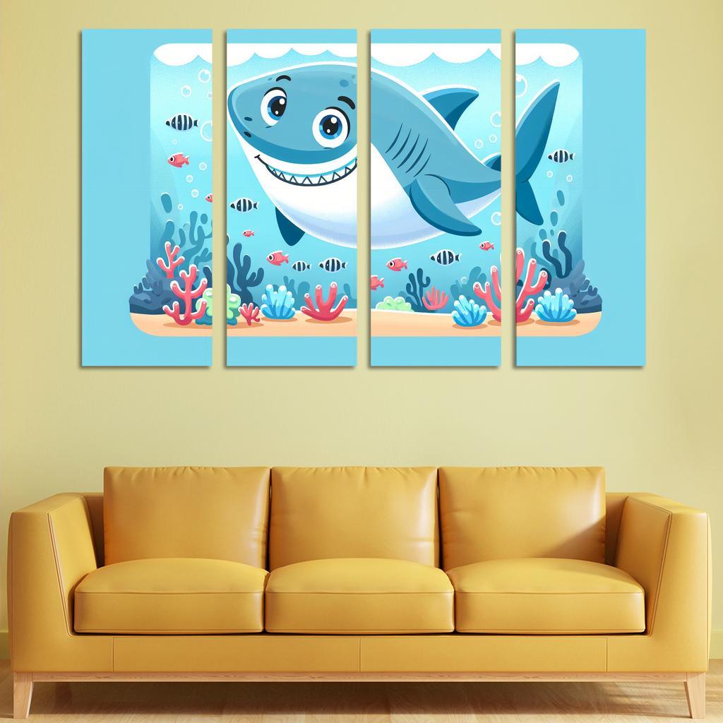 Silly Shark Modern Paintings Frame