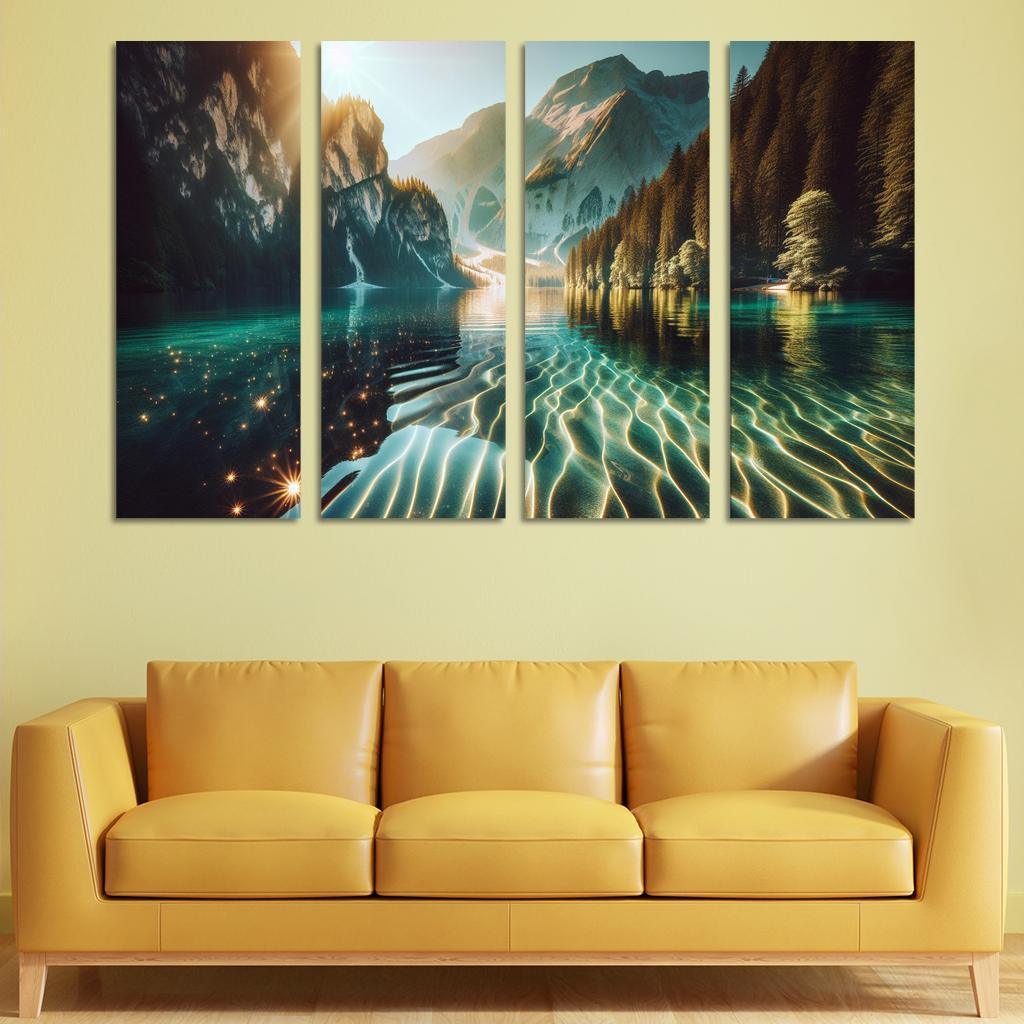 The Shimmering Surface Of Crystal Lake Custom Paintings Frame