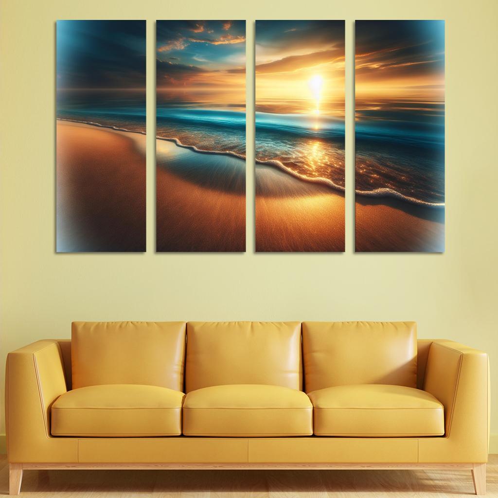 Saltwater Serenity Beach Modern Paintings Frame