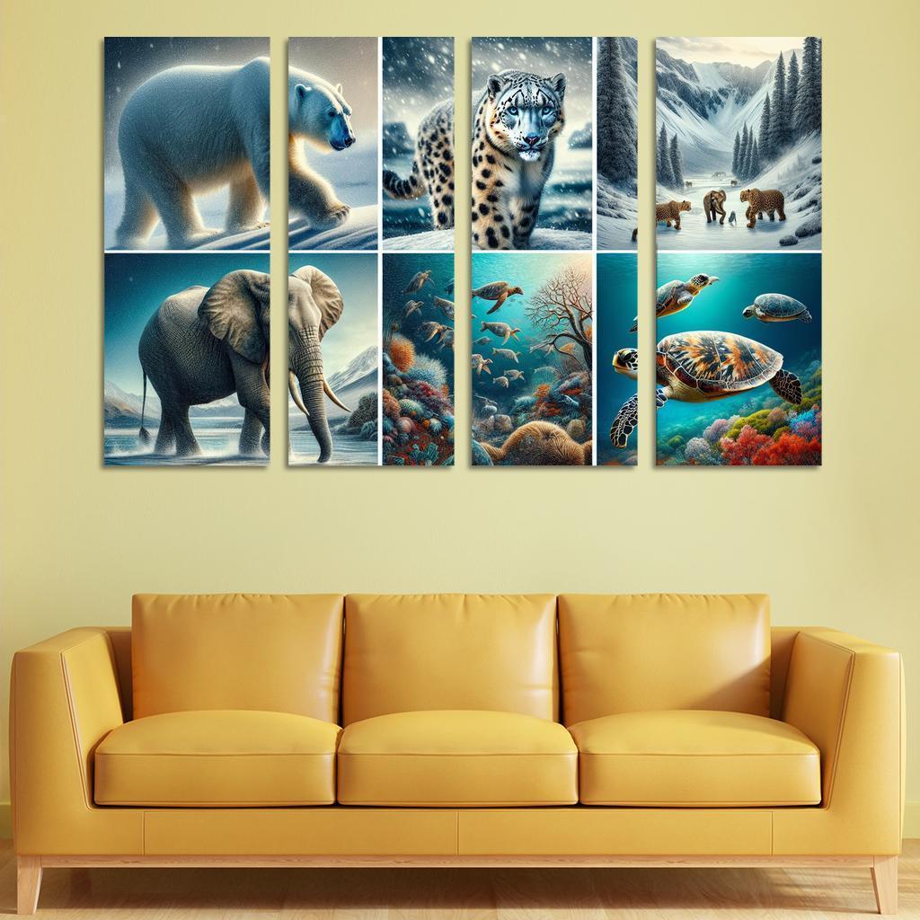 Silent Stories The Plight Of Endangered Species Multi-panel Paintings