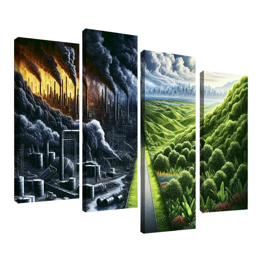 Fossil Fuels The Cost Of Convenience Multi-panel Paintings