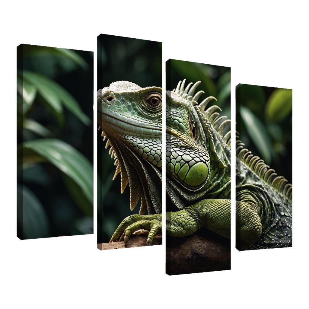 The Mysterious Green Iguana A Lizard Of The Tropics Canvas Paintings Frame