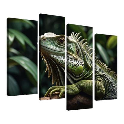 The Mysterious Green Iguana A Lizard Of The Tropics Canvas Paintings Frame