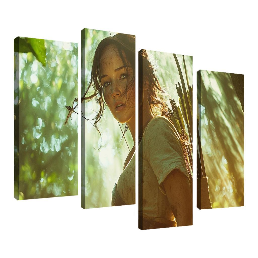 Jennifer Lawrence Fearless In The Hunger Games Arena Framed Paintings