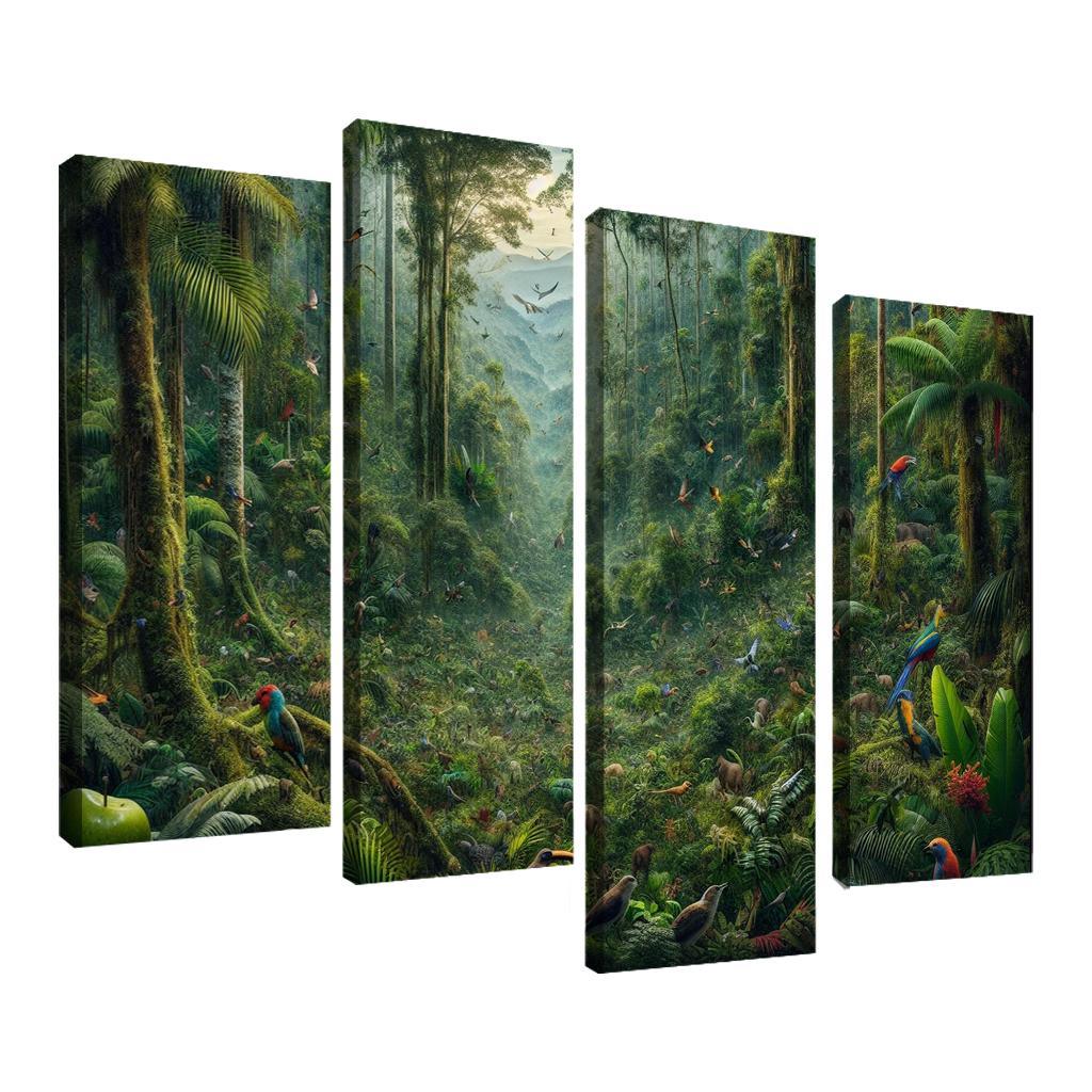 Nature's Call Celebrating Biodiversity through Art 4 Piece HD Canvas Wall Art-Original Frame