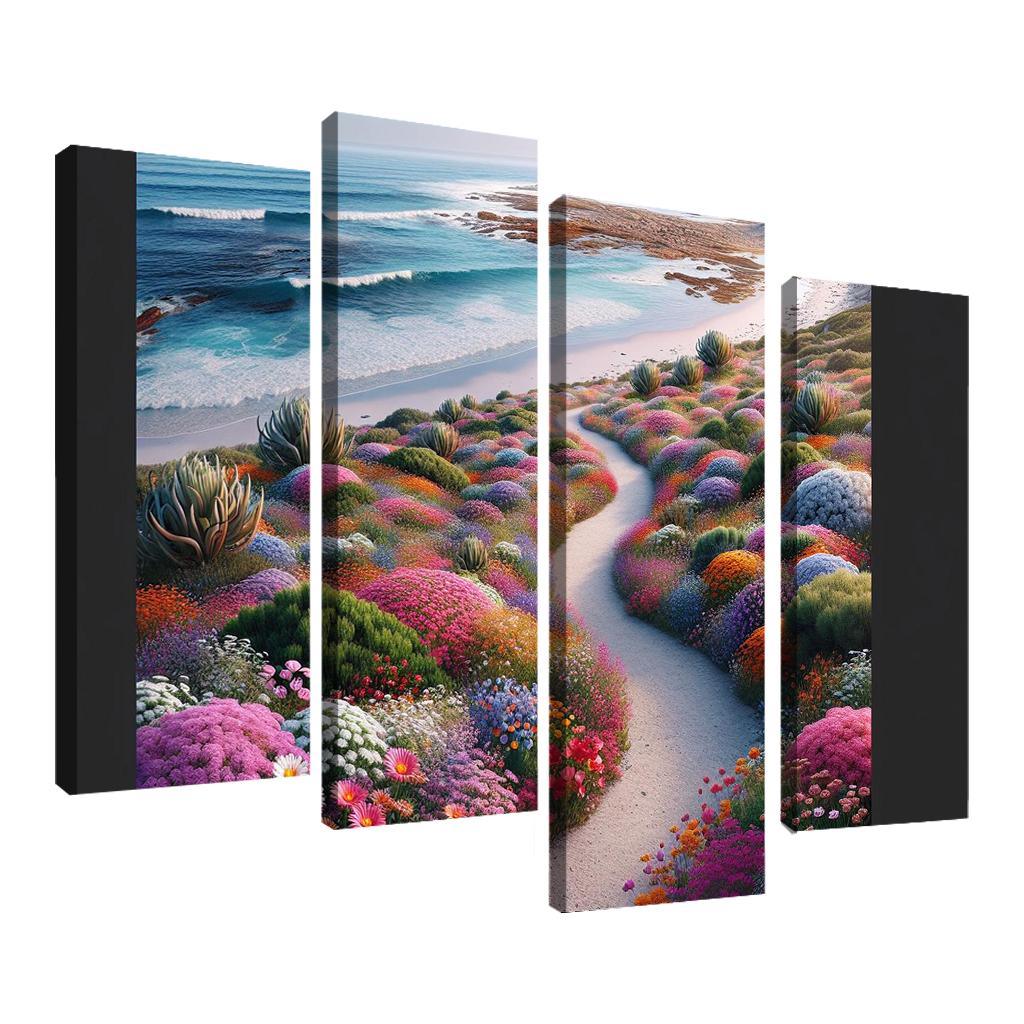 Winding Shoreline Scenic Pathway Abstract Paintings Frame