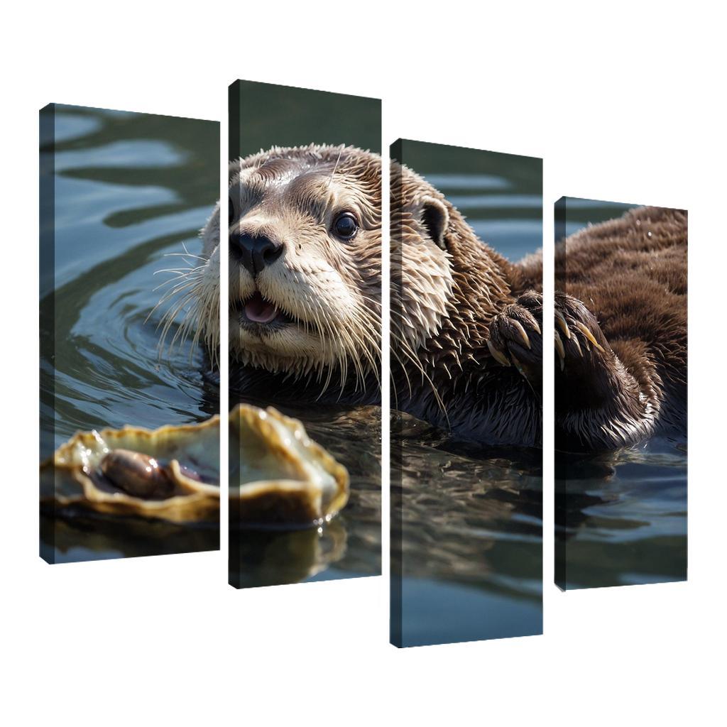The Playful Sea Otter Nature's Aquatic Acrobat Modern Paintings Frame