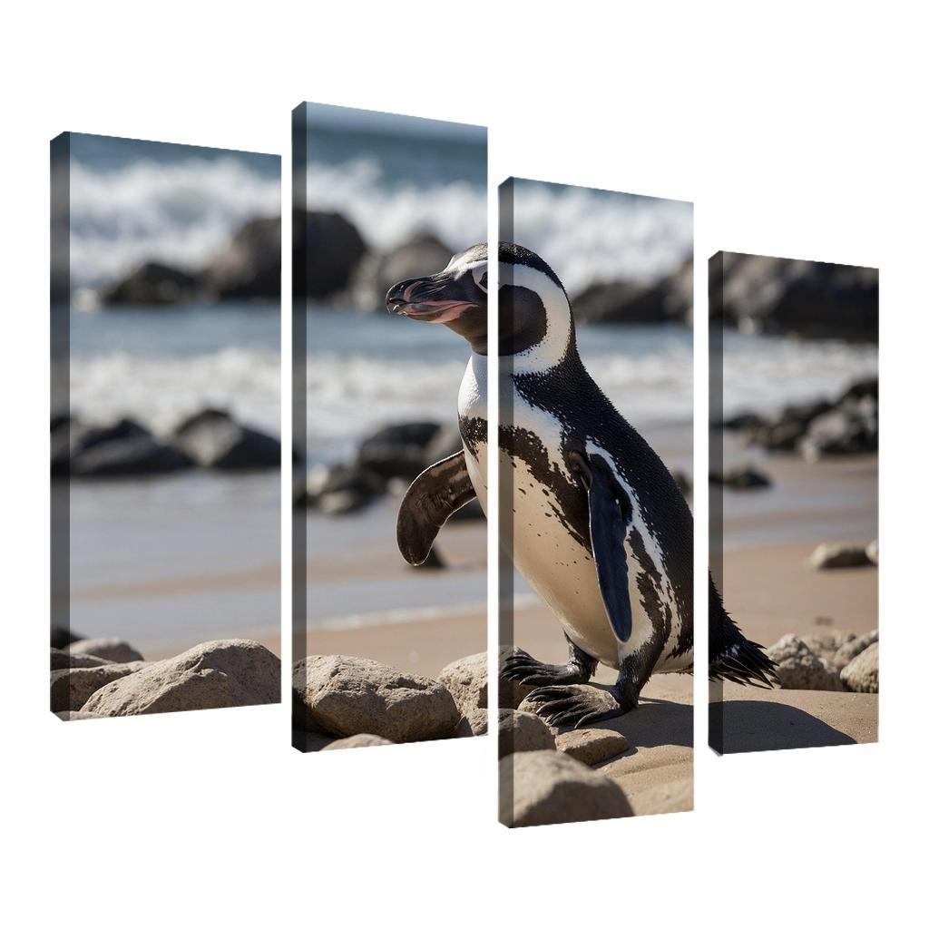 The Magnificent African Penguin The Black-footed Wonder Oil Paintings Frame