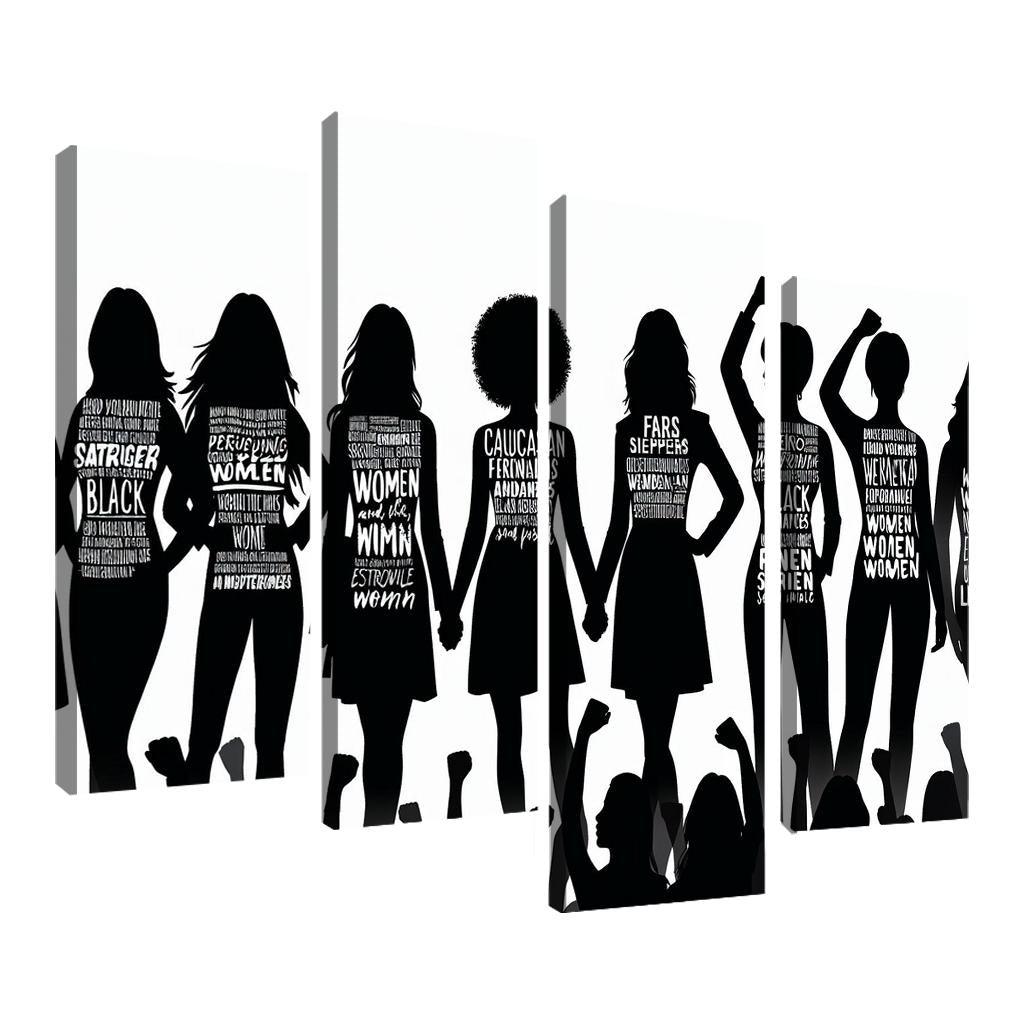 Voices of Change Empowering Women through Art 4 Piece HD Canvas Wall Art-Original Frame
