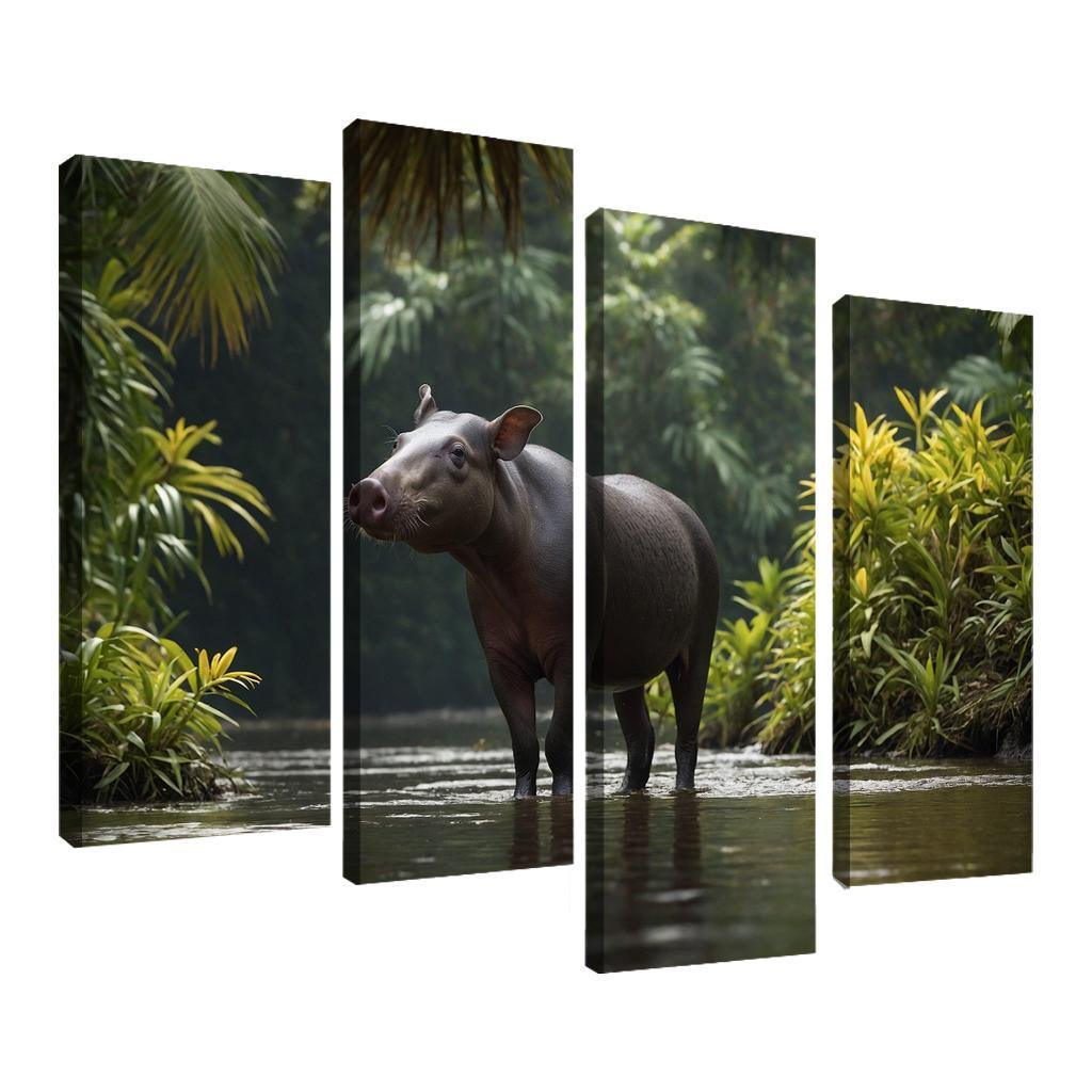 The Playful Baird's Tapir In The Rainforest Framed Paintings