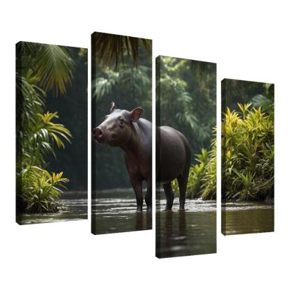 The Playful Baird's Tapir In The Rainforest Framed Paintings
