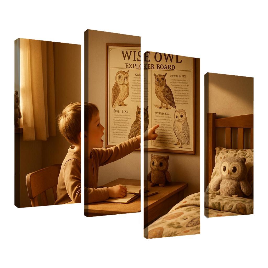 Wise Owl Explorer Board Oil Paintings Frame