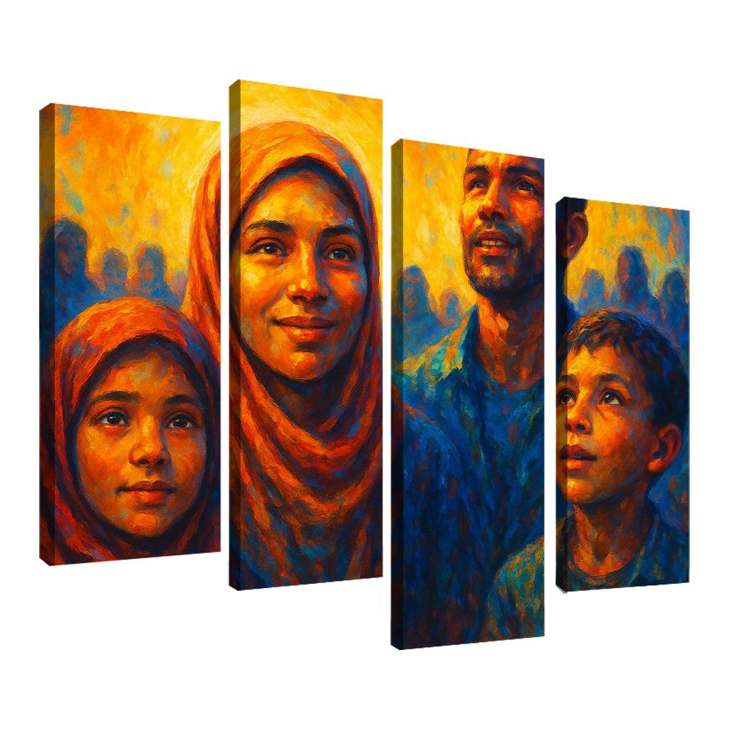 Luminescence Of Hope In Refugee Art Canvas Paintings Frame