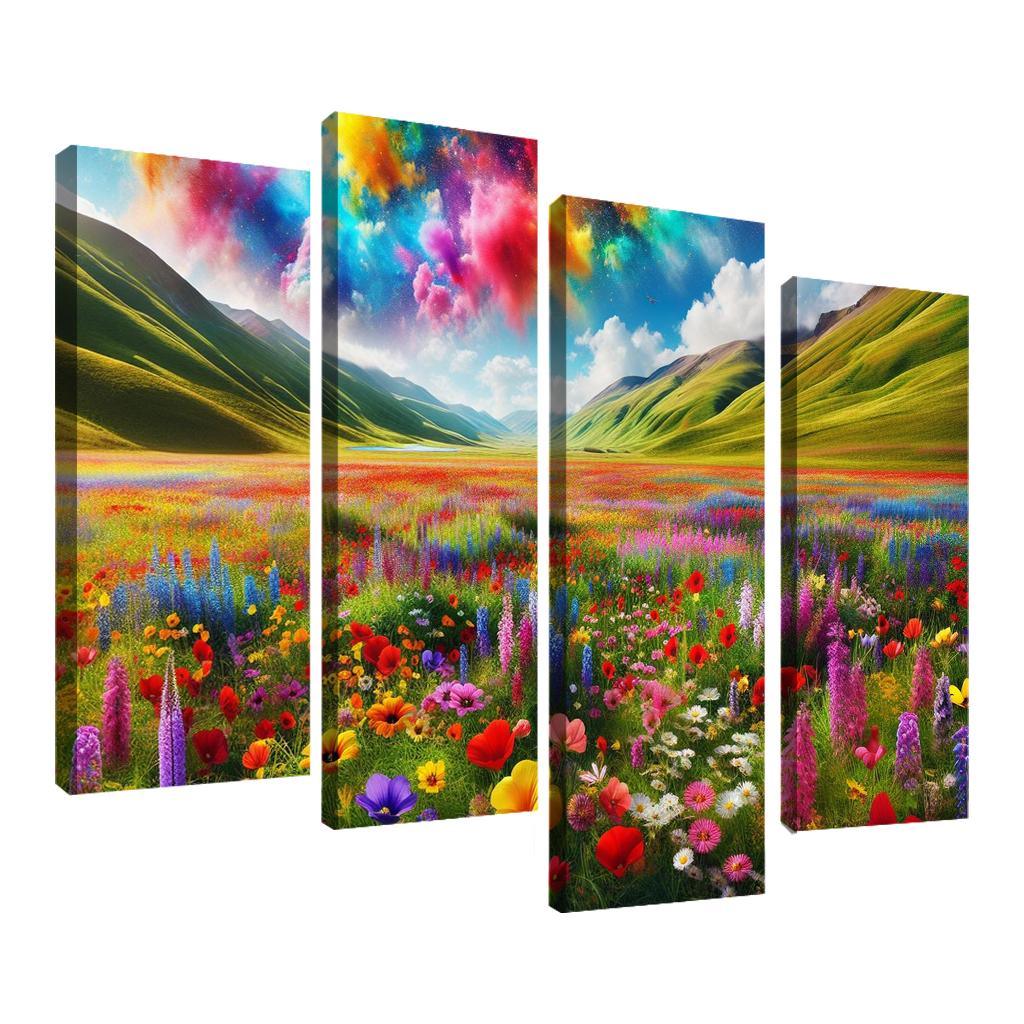 The Vibrant Blooms Of Rainbow Meadow Custom Paintings Frame