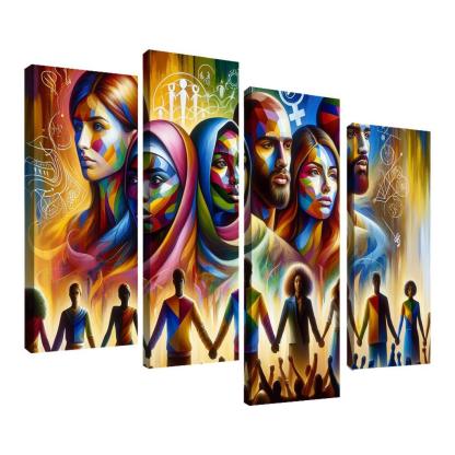 Echoes Of Equality Gender Justice Through Art Multi-panel Paintings