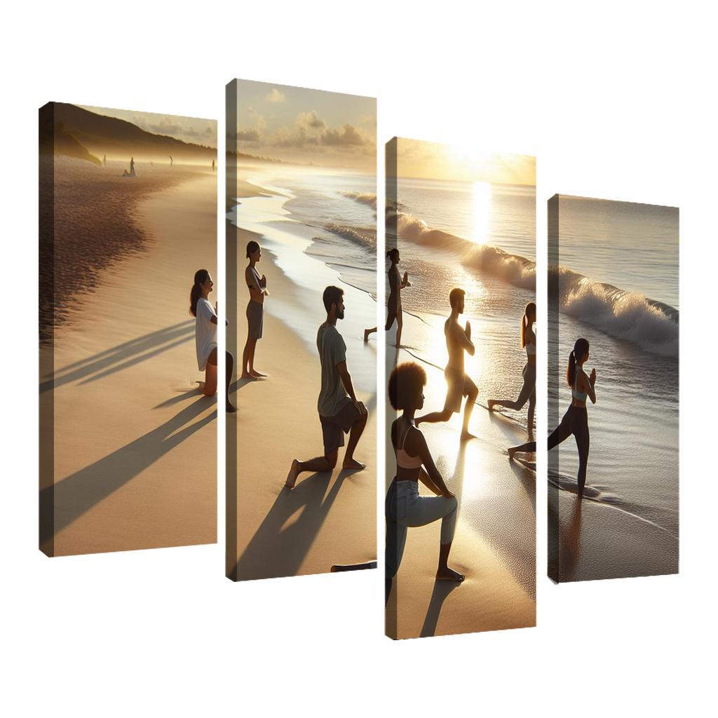 Tranquil Waters Yoga Beach Retreat Multi-panel Paintings