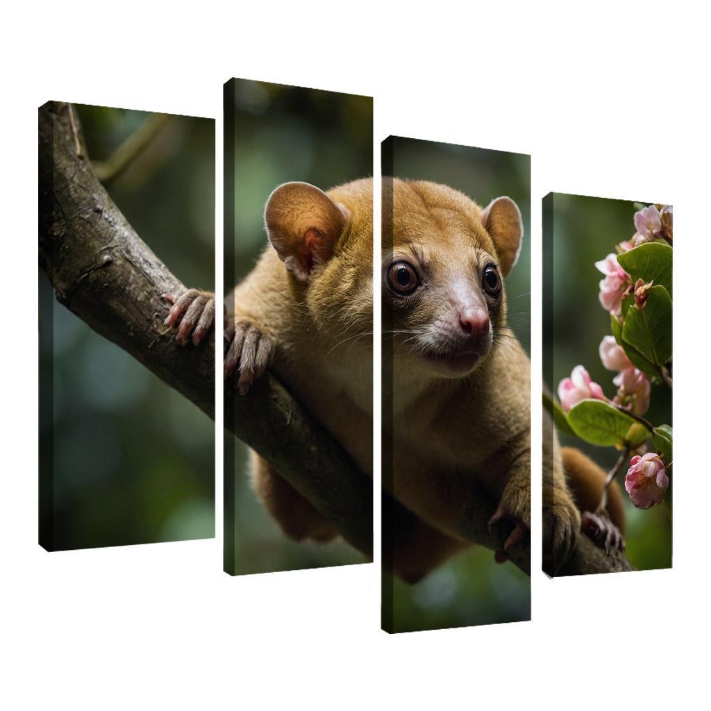 The Exotic Kinkajou In The Rainforest Canopy Framed Paintings