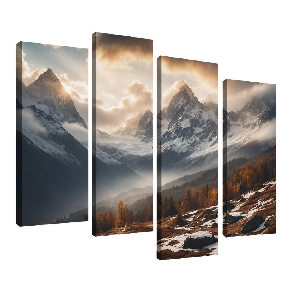 The Serene Echo Of Misty Mountains Oil Paintings Frame