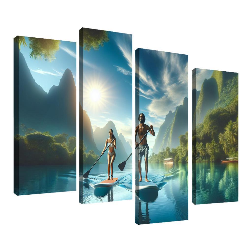 Calm Waters Paddleboarding Retreat Multi-panel Paintings