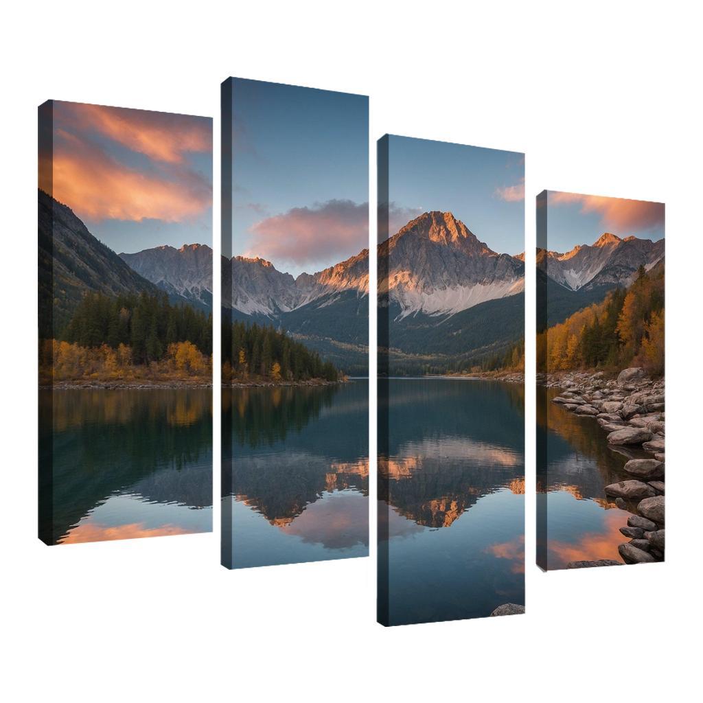 The Stillness Of Mirror Lakes Oil Paintings Frame