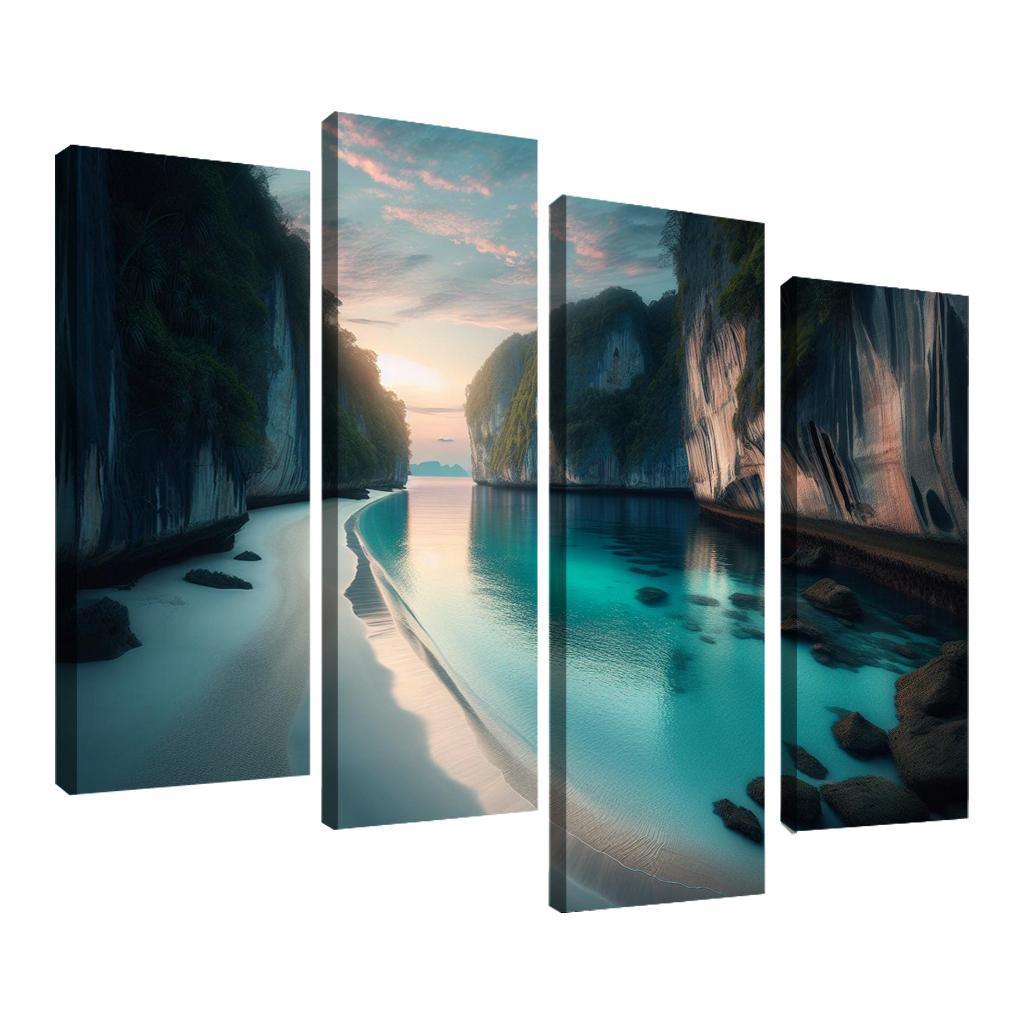 Silver Beach Escape Modern Paintings Frame