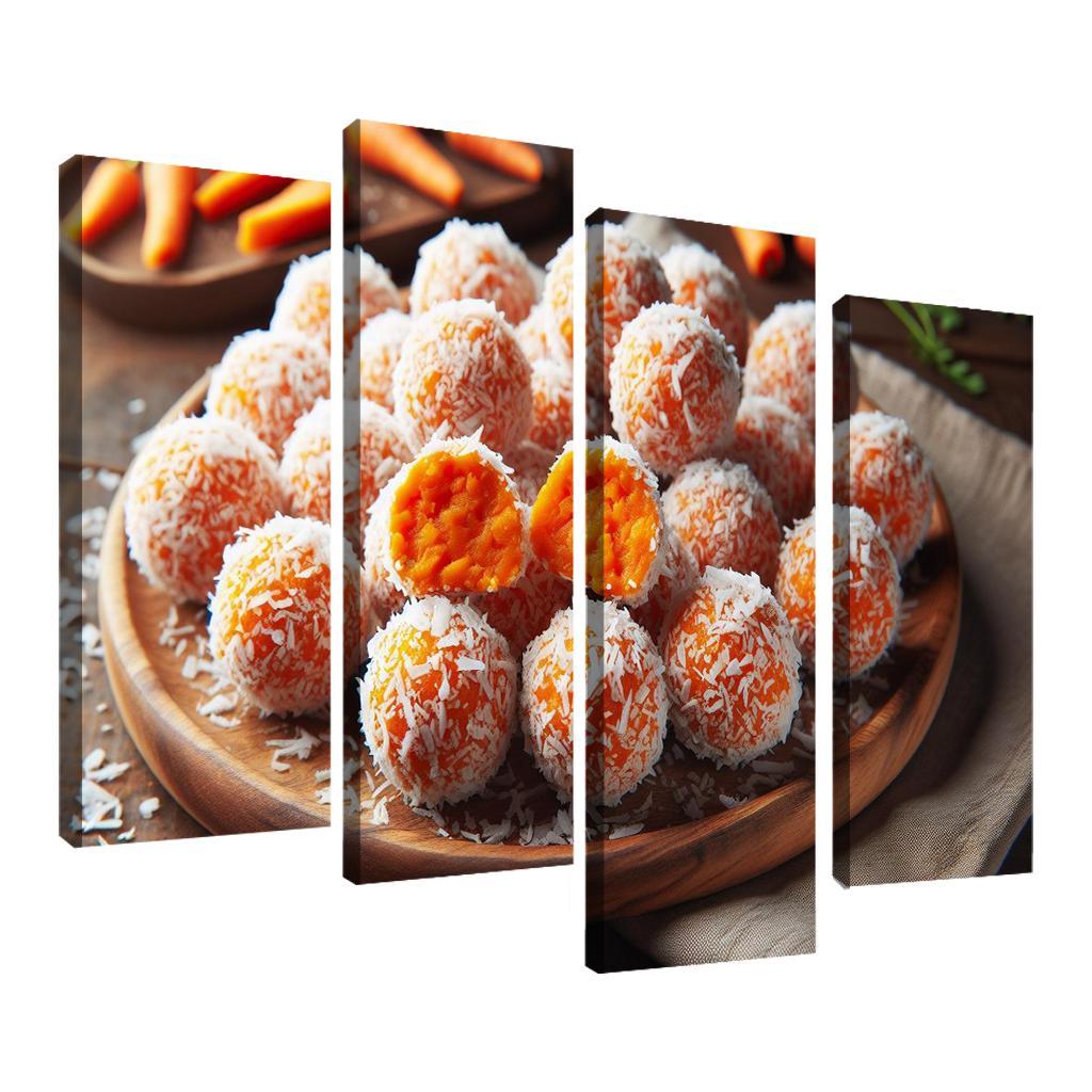 Carrot Cake Energy Bites 4 Piece HD Canvas Wall Art-Original Frame