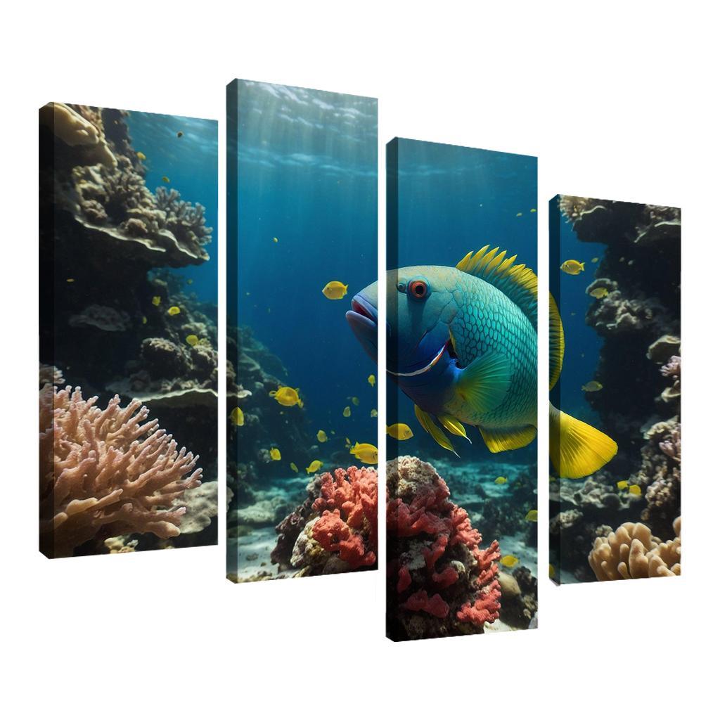 The Vibrant Parrotfish Of The Coral Reefs Canvas Paintings Frame
