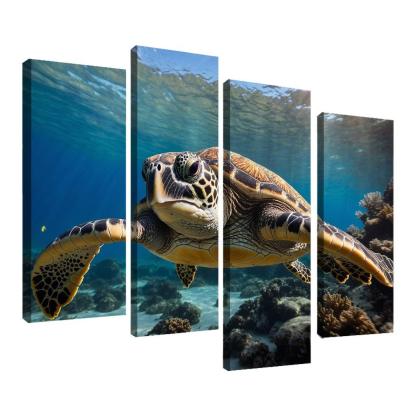 The Graceful Sea Turtle Ancient Traveler Of The Oceans Modern Paintings Frame