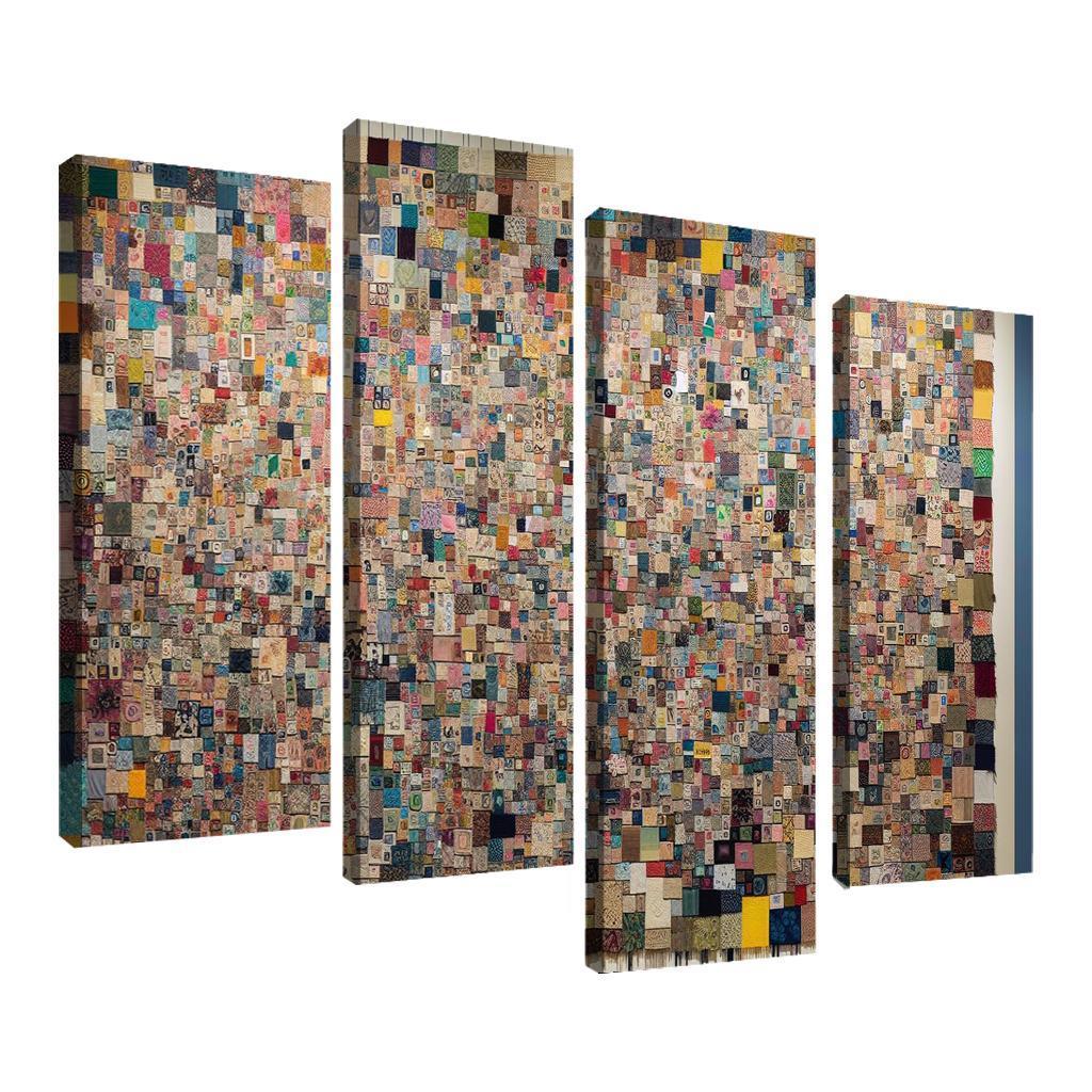 Human Threads The Fabric of Interconnectedness 4 Piece HD Canvas Wall Art-Original Frame